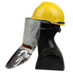 XYEHS 305-2 Flip-Up Full Face Shield Mask with Aluminum Foil Neck Shoulder Drape, 1mm PC Clear Visor Window, Aluminum Bracket Adapter - Image 3