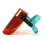 XYEHS 307-R Red Transparent Plexiglass Face Shield Visor Kit, 2mm Face Screen Half Enclosed Safety Mask with Adjustable Viewing Angle & Pin Lock Headband - Image 2