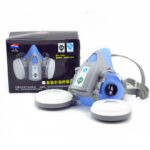 XYEHS 9400B Reusable Half Respirator Mask with 2x Dust Fliter Cartridges & 2x ≥95% Dust Filter Cotton, Face Cover Face Shield for Woodworking, Painting, Machine Polishing, Welding - Image 5