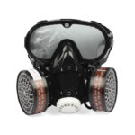 XYEHS 9600A Reusable Half Respirator Mask with PC Goggles, 2x 95% Gas Fliter Cartridges, Face Cover Face Shield, Protect against Gas, Paint, Dust, Chemicals