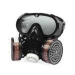 XYEHS 9600A Reusable Half Respirator Mask with PC Goggles, 2x 95% Gas Fliter Cartridges, Face Cover Face Shield, Protect against Gas, Paint, Dust, Chemicals - Image 2