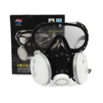 XYEHS 9600B Reusable Half Respirator Mask with PC Goggles, 2x Dust Fliter Cartridges & 2x ≥95% Dust Filter Cotton, Face Cover Face Shield - Image 6