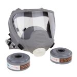 XYEHS 9800A Reusable Full Face Respirator Mask, 2x 95% Gas Fliter Cartridges, Wide View Face Cover Shield, Protect against Gas, Paint, Dust, Chemicals - Image 4