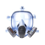 XYEHS 9900-3 Reusable Full Face Respirator Mask, 2x 95% Gas Fliter Cartridges, Wide View Face Shield, Elastic 5-Point Headband for Gas, Paint, Dust, Chemicals