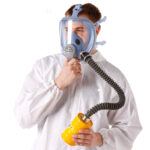 XYEHS 9900E Reusable Full Face Respirator Mask with Activated Carbon Gas Filter & Air Supply Hose, Wide View Face Shield, Elastic 5-Point Headband - Image 2