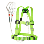 XYEHS Safety Harness with Lanyard & Single/Double Hook Kit, 4-Point Adjustment Fall Protection, Waist Band, Back D Ring