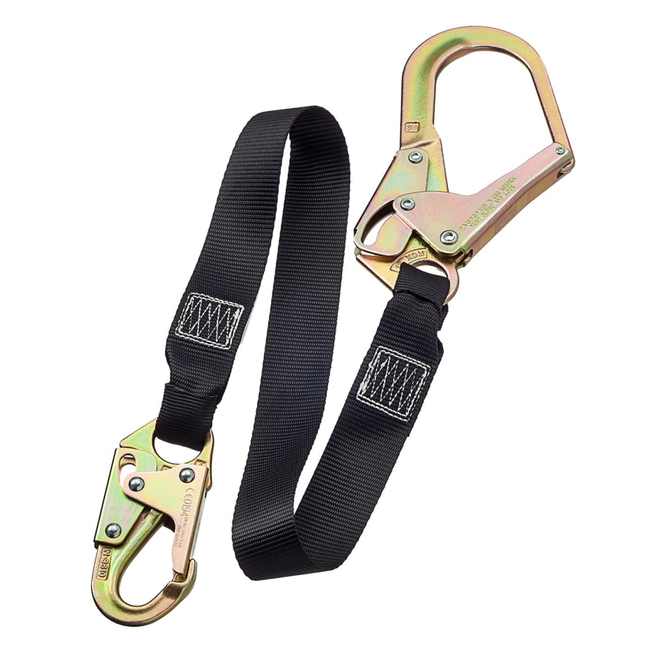 EPI-53003 safety lanyard XYEHS EPI-53003 Fall Protection Restraint Lanyard with Snap Hook & Form Hook, 4 ft Single Leg Webbing Strap, No Shock Absorber - Image 1