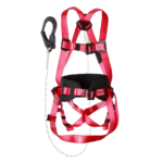 XYEHS EPI-JY11010 Full Body Fall Protection Insulated Safety Harness Kit with Waist Support Belt, Lanyard & Snap Hook, 4-Point Adjustment, Back D-Ring for Electrician
