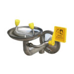 XYEHS F22 Eye Wash Station Wall Mounted Eyewash Station Eye Face Washing Station for First Aid 304 Stainless Steel+Eye Wash Sign, NPT thread