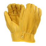 XYEHS 0520 Goat Leather Safety Work Gloves with Reinforced Palm & Safety Cuff, Anti-Vibration, Anti-Slip, Super Soft