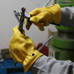 XYEHS 0520 Goat Leather Safety Work Gloves with Reinforced Palm & Safety Cuff, Anti-Vibration, Anti-Slip, Super Soft - Image 2