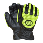 XYEHS 0524 Cowhide Cut & Impact Resistant Mechanical Gloves with Reinforcement Leather Palm, TPR Knuckle & Fingers, Abrasion Resistant