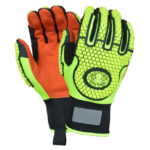 XYEHS 0528 Cut & Impact Resistant Mechanical Gloves with Jacquard Cotton Palm, TPR Knuckle & Fingers, Reinforced Thumb Crotch