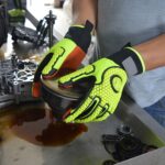 XYEHS 0528 Cut & Impact Resistant Mechanical Gloves with Jacquard Cotton Palm, TPR Knuckle & Fingers, Reinforced Thumb Crotch - Image 2