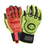 XYEHS 0531 Impact Resistant Mechanical Gloves with Anti-Slip Leather Palm, TPR Knuckle & Fingers