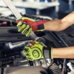 XYEHS 0531 Impact Resistant Mechanical Gloves with Anti-Slip Leather Palm, TPR Knuckle & Fingers - Image 2