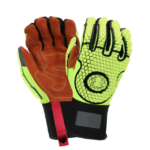 XYEHS 0534 Cut & Impact Resistant Mechanical Gloves with Cow Leather Palm, TPR Knuckle & Fingers, Composite Fabric Back, Reinforced Thumb & Index