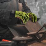 XYEHS 0534 Cut & Impact Resistant Mechanical Gloves with Cow Leather Palm, TPR Knuckle & Fingers, Composite Fabric Back, Reinforced Thumb & Index - Image 2