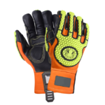 XYEHS 0535 Impact Resistant Mechanical Gloves with Fireproof Goatskin Palm, TPR Knuckle & Fingers, Composite Fabric Back, Reinforced Thumb & Index & Palm
