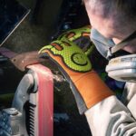 XYEHS 0535 Impact Resistant Mechanical Gloves with Fireproof Goatskin Palm, TPR Knuckle & Fingers, Composite Fabric Back, Reinforced Thumb & Index & Palm - Image 2