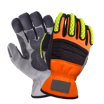 XYEHS 0536 Impact Resistant Mechanical Safety Work Gloves with Reinforced Thumb & Index & Palm, TPR Fingers, Elastic Back, Abrasion Resistant