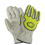 XYEHS 0539 100% Genuine Cowhide Impact Resistant Safety Work Gloves with TPR Knuckle & Fingers, Safety Cuff, Breathable & Comfortable, Soft Grip, Abrasion Resistant - Image 3