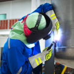 XYEHS 0545 Cow Leather Extended F Level Cut & Impact Resistant Welding Safety Work Gloves with Aramid Inner, TPR Knuckle & Fingers, Silicone Padding Palm, Reflective Strips, Breathable & Comfortable - Image 2