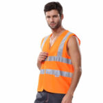 XYEHS A004 High Visibility Polyester Safety Vest, Reflective Strips for Construction, Outdoor Sports, Traffic Work, Security Guard - Image 3