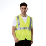 XYEHS A023 High Visibility Polyester Safety Vest with Reflective Strips, Lightweight & Breathable for Construction, Outdoor Sports, Traffic Work, Security Guard - Image 3