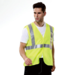 XYEHS A023 High Visibility Polyester Safety Vest with Reflective Strips, Lightweight & Breathable for Construction, Outdoor Sports, Traffic Work, Security Guard - Image 2