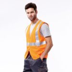 XYEHS A023 High Visibility Polyester Safety Vest with Reflective Strips, Lightweight & Breathable for Construction, Outdoor Sports, Traffic Work, Security Guard - Image 4