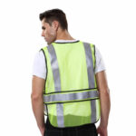 XYEHS A108 High Visibility Safety Vest with Reflective Strips, Breathable Mesh for Traffic Work, Running, Surveyor, Security Guard, Construction - Image 2