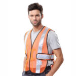 XYEHS A108 High Visibility Safety Vest with Reflective Strips, Breathable Mesh for Traffic Work, Running, Surveyor, Security Guard, Construction - Image 4