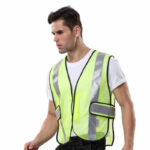 XYEHS A108 High Visibility Safety Vest with Reflective Strips, Breathable Mesh for Traffic Work, Running, Surveyor, Security Guard, Construction - Image 3