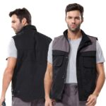 XYEHS A234 Winter Thermal Casual Work Vest with Cotton Inner & Pockets, Cold & Wind Proof, Abrasion & Wear Resistant for Outdoor Work, Cycling, Running - Image 3