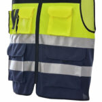XYEHS A555 High Visibility Polyester Safety Vest with Multi-Functional Pockets, Zipper Closure, Reflective Strips for Construction, Outdoor Sports, Traffic - Image 4