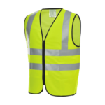 XYEHS A593 High Visibility Polyester Safety Vest with Zipper, Reflective Strips for Construction, Outdoor Sports, Traffic Work, Security Guard