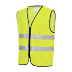 XYEHS A595 High Visibility Polyester Safety Vest with Zipper, 2 Reflective Strips for Construction, Outdoor Work, Traffic, Security Guard