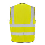 XYEHS A707 High Visibility Polyester Safety Vest with Pockets, Zipper Closure, Reflective Strips for Construction, Outdoor Sports, Traffic Work, - Image 2