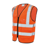 XYEHS A707 High Visibility Polyester Safety Vest with Pockets, Zipper Closure, Reflective Strips for Construction, Outdoor Sports, Traffic Work, - Image 4