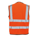 XYEHS A707 High Visibility Polyester Safety Vest with Pockets, Zipper Closure, Reflective Strips for Construction, Outdoor Sports, Traffic Work, - Image 3