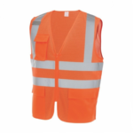 XYEHS A736 Lightweight High Visibility Polyester Mesh Safety Vest with Pockets, Zipper Closure, Reflective Strips for Construction, Outdoor Sports, Traffic Work - Image 3