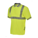 XYEHS E773 High Visibility Safety Polo Shirt, Polyester Bird Eye Fabric, Reflective Strips for Construction, Outdoor Sports, Traffic Work, Security Guard