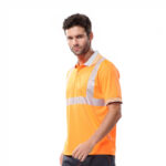XYEHS E773 High Visibility Safety Polo Shirt, Polyester Bird Eye Fabric, Reflective Strips for Construction, Outdoor Sports, Traffic Work, Security Guard - Image 3
