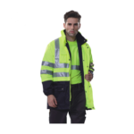 XYEHS B0008 4 in 1 High Visibility Reflective Winter Thermal Safety Jacket with Cotton Padded Inner, Wind/Rain/Snow/Cold Proof - Image 3