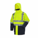 XYEHS B406 4 in 1 High Visibility Reflective Winter Thermal Safety Jacket with Cotton Padded Inner, Insulated Parka, Wind/Rain/Snow/Cold Proof