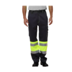 XYEHS C326 High Visibility Safety Work Pants/Trousers with Reflective Strips & Pockets, Abrasion & Water Resistant for Construction, Outdoor Work