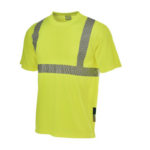 XYEHS E774 High Visibility Safety T-Shirt, Polyester Bird Eye Fabric, Reflective Strips for Construction, Outdoor Sports, Traffic Work, Security Guard