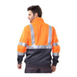 XYEHS G472 High Visibility Bomber Jacket with Reflective Strips & Pockets, Black Bottom, Abrasion & Water Resistant for Construction, Outdoor Work - Image 6
