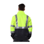 XYEHS G472 High Visibility Bomber Jacket with Reflective Strips & Pockets, Black Bottom, Abrasion & Water Resistant for Construction, Outdoor Work - Image 3